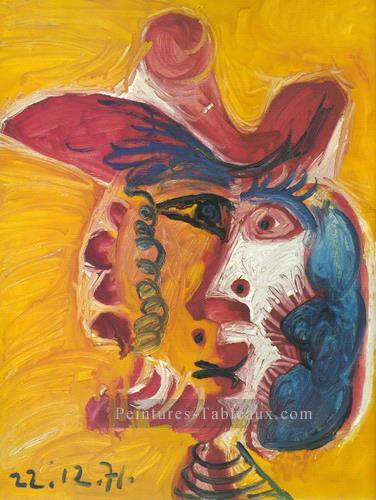 Tête d’homme 93 1971 cubiste Peintures à l'huile